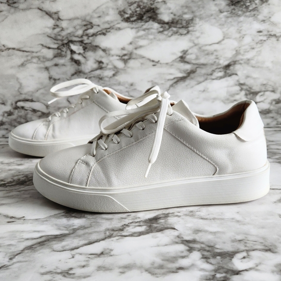Zara White Monochrome Casual Lace-Up Sneakers, EU Size 40=US Size 10 - Picture 14 of 16